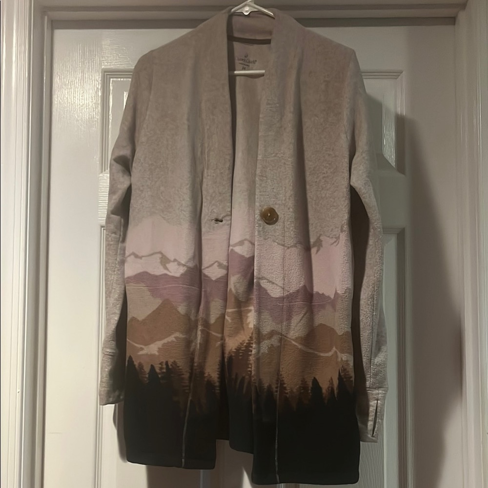 Cuddl Duds Pink and Brown Cardigan Sweater